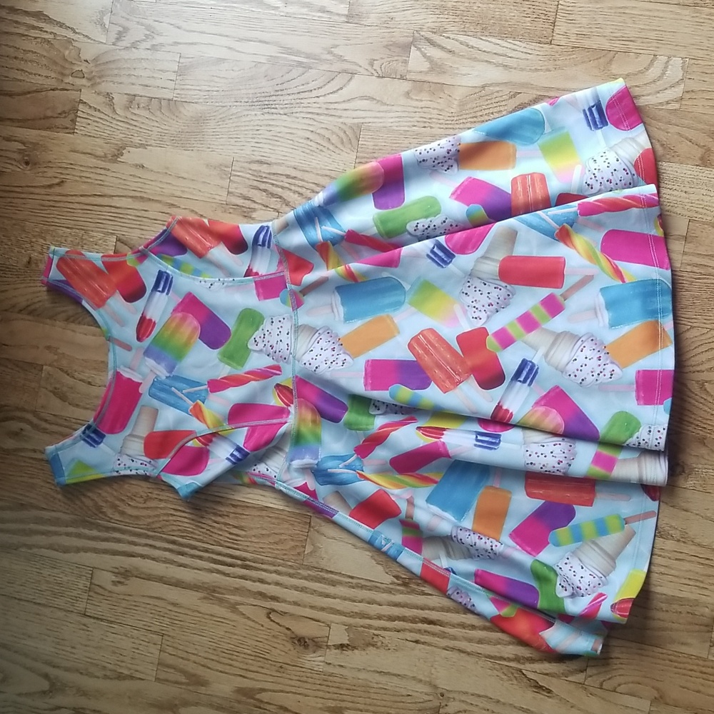 (10/12) The Children's Place Colorful Rainbow Frozen Treat Fit & Flare Dress